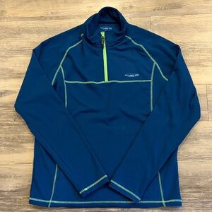 Dutch Harbor Gear blue green quarter zip